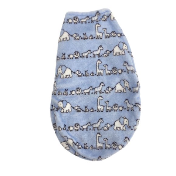 ELEMENTS OF STYLE Baby Family of Animals Light Blue Wrap Swaddle - Picture 7 of 9